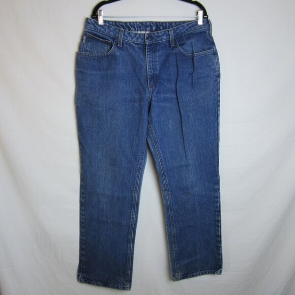Carhartt FR Flame Resistant Blue Jeans Relaxed Fit Straight Leg Women's 16 - Picture 1 of 8